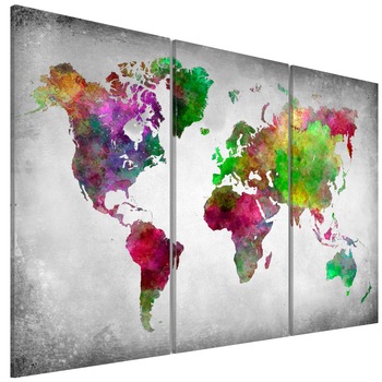 Tablou canvas 3 piese - Diversitatea lumii - 120 x 80 cm Tablou canvas 3 piese - Diversitatea lumii - 120 x 80 cm