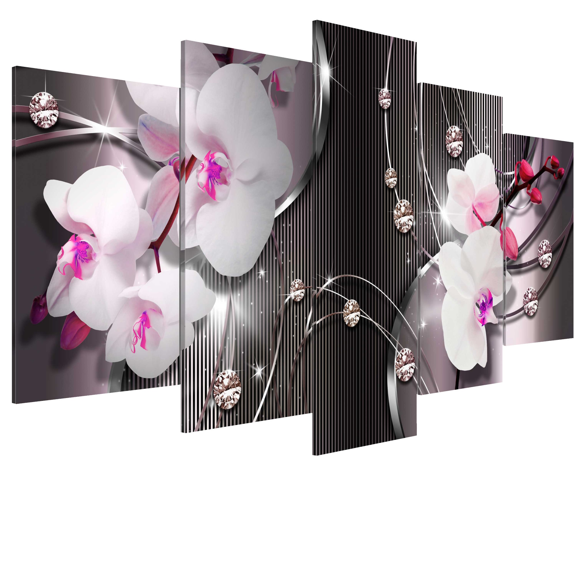 Tablou canvas 5 piese - Discursul florilor - 100 x 50 cm