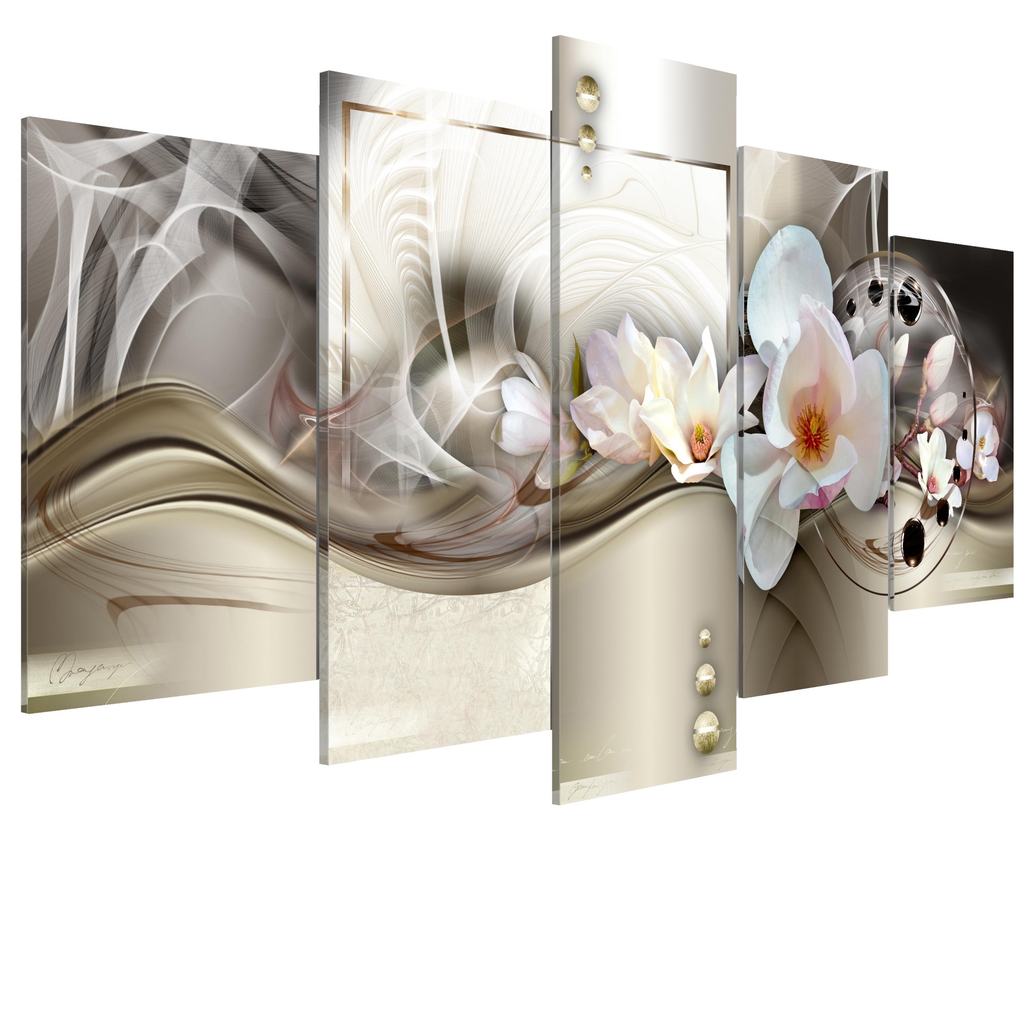 Tablou canvas 5 piese - Escapada de Aur - 100 x 50 cm