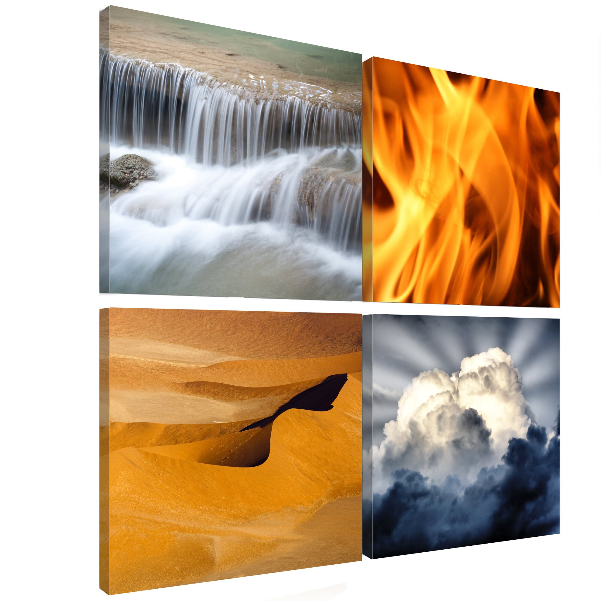 Tablou canvas 4 piese - Diversitate a naturii - 90 x 90 cm