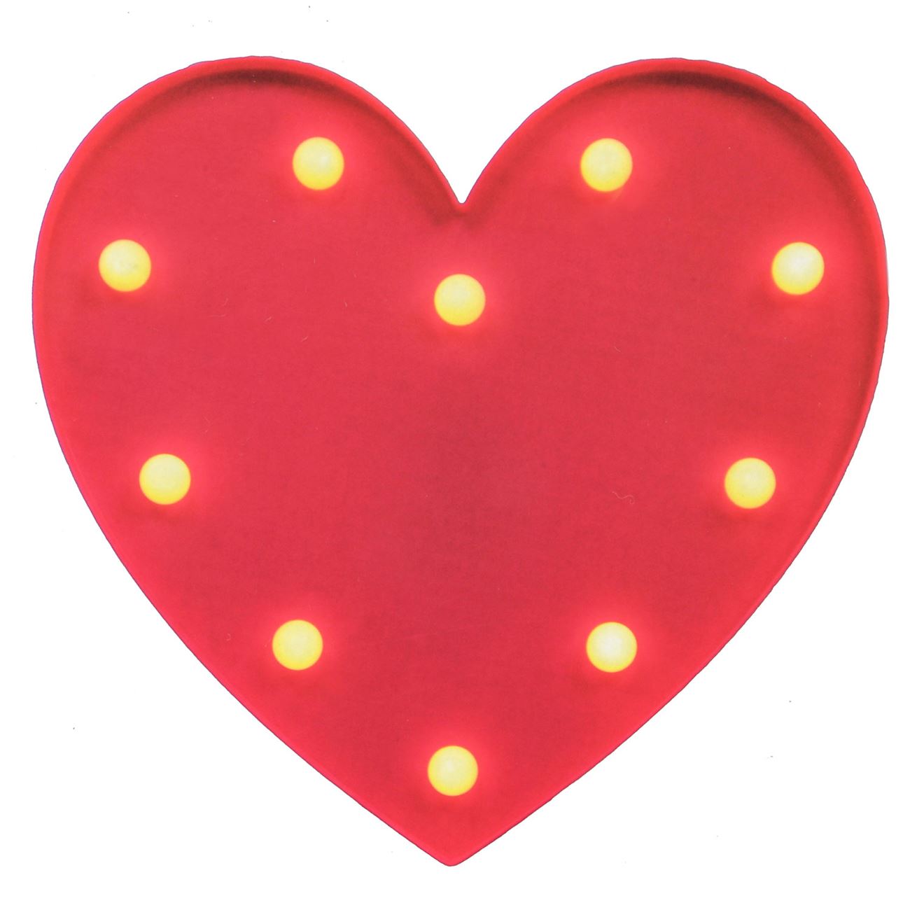 Inima, lumineaza, din plastic rosu, dimensiune 34 centimetri