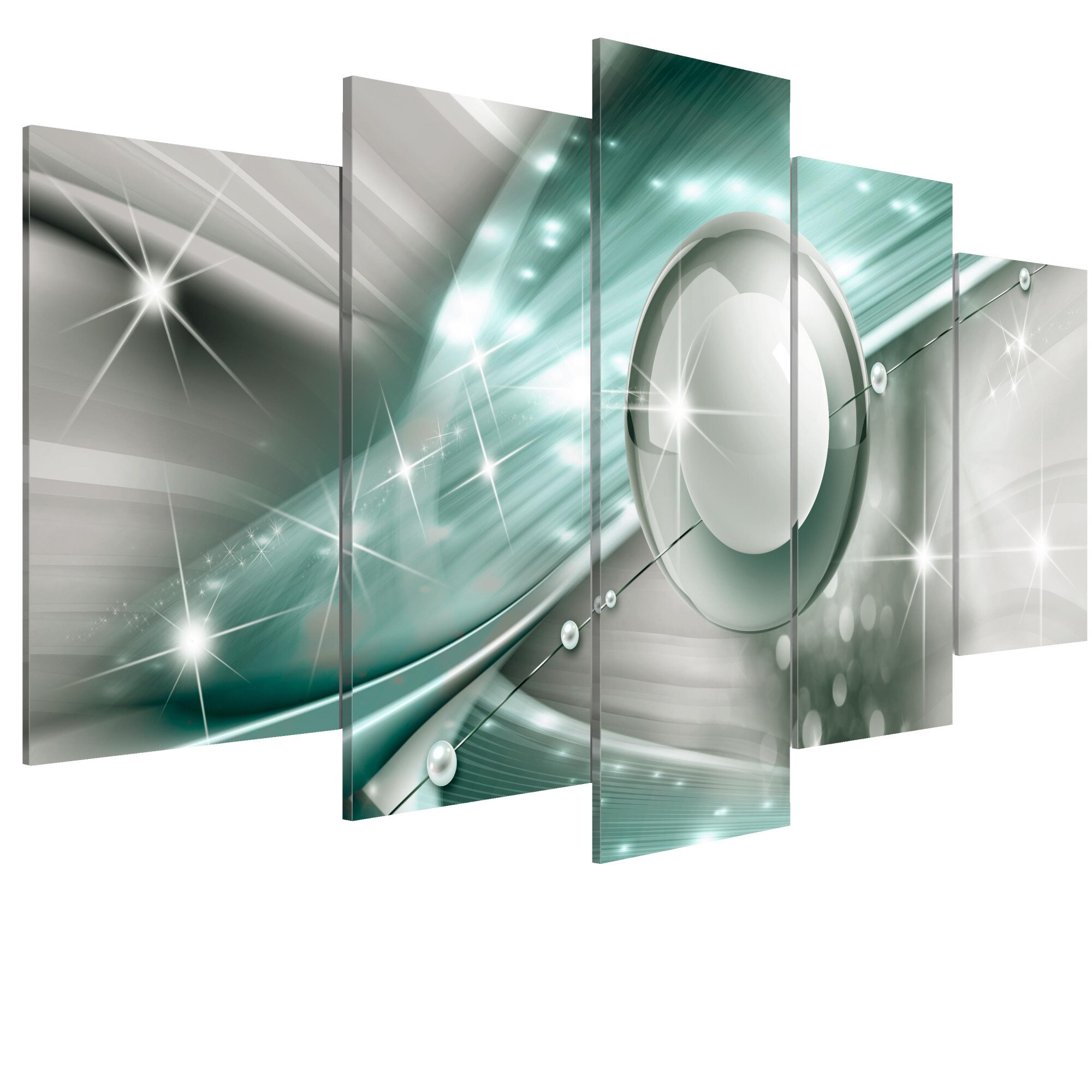 Tablou canvas 5 piese - Flacara albastra deschisa - 200 x 100 cm