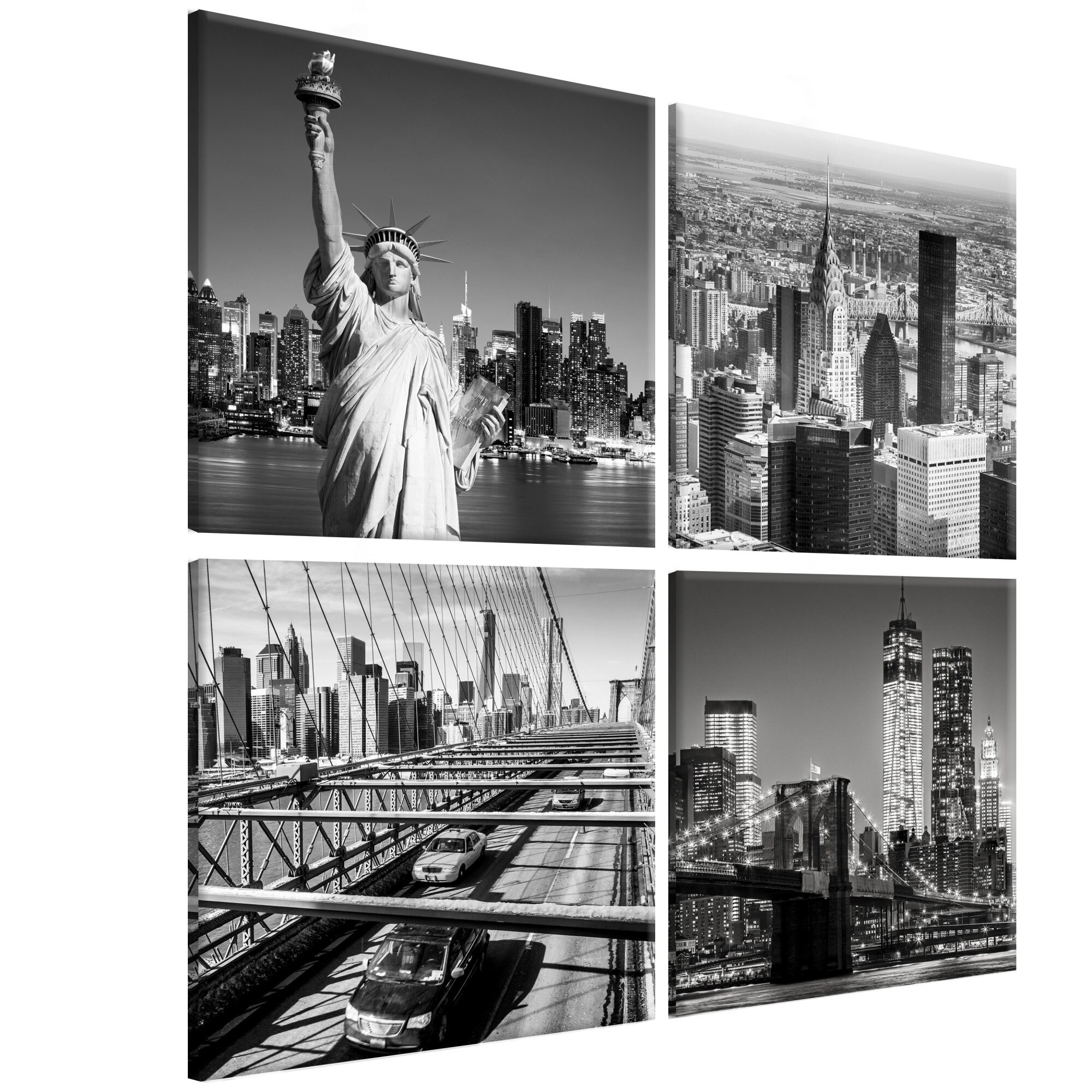 Tablou canvas 4 piese - Fete din New York - 80 x 80 cm