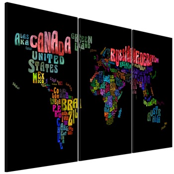 Tablou canvas 3 piese - Numele tarilor - 120 x 80 cm Tablou canvas 3 piese - Numele tarilor - 120 x 80 cm