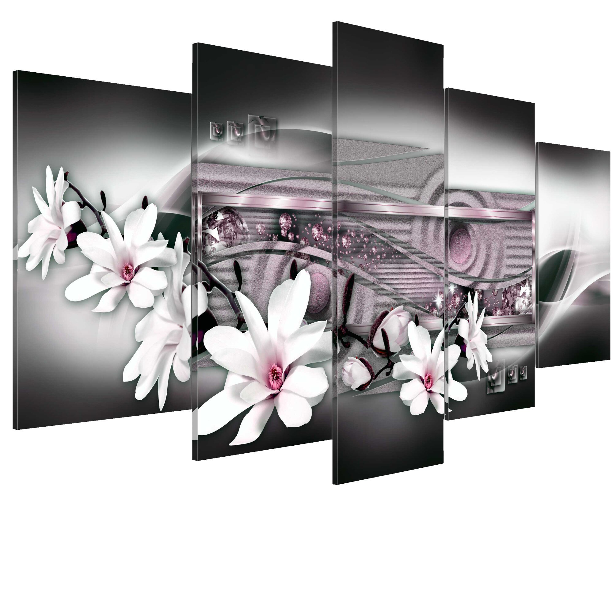 Tablou canvas 5 piese - Expresia florilor - 200 x 100 cm