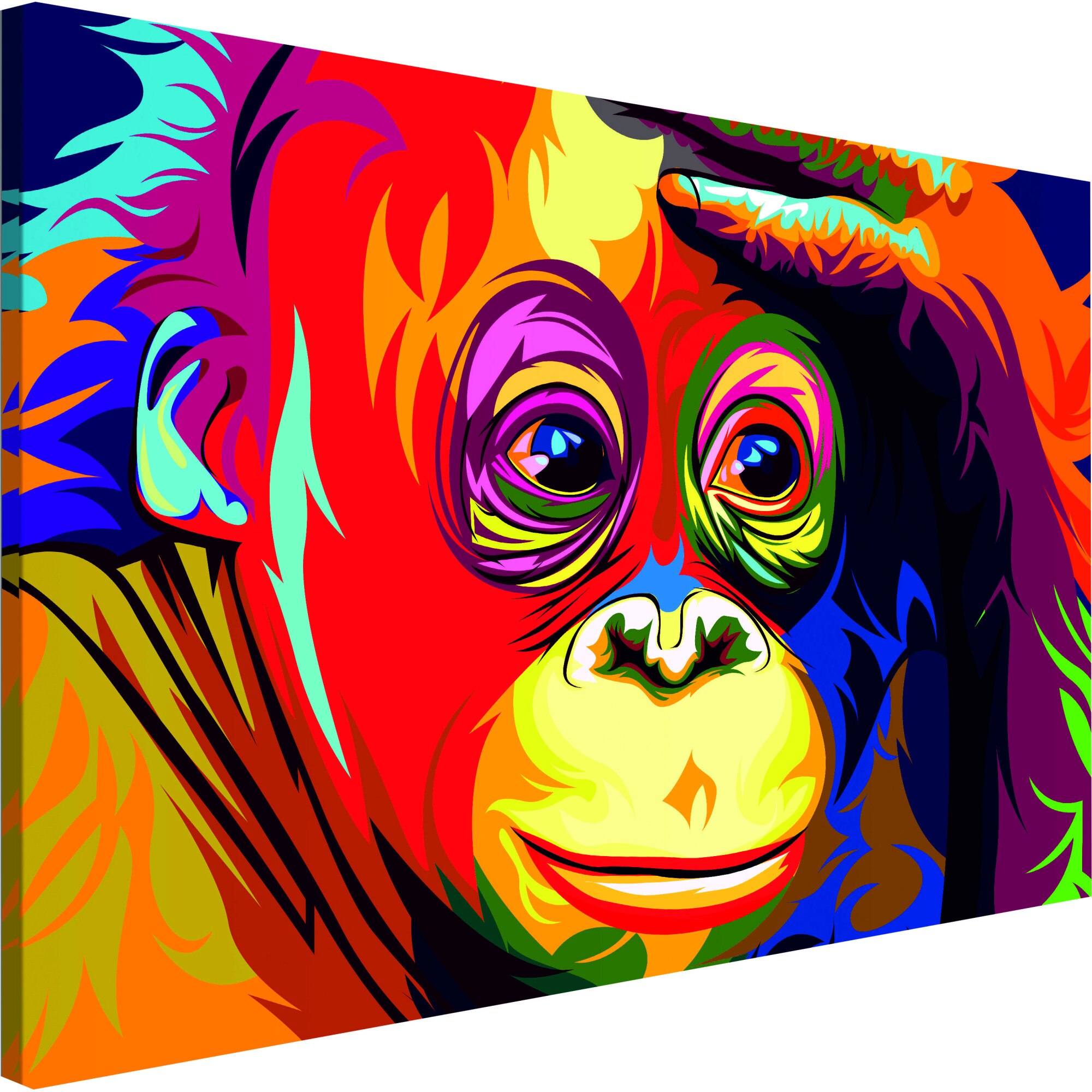 Tablou canvas - Orangutana colorata larga - 120 x 80 cm
