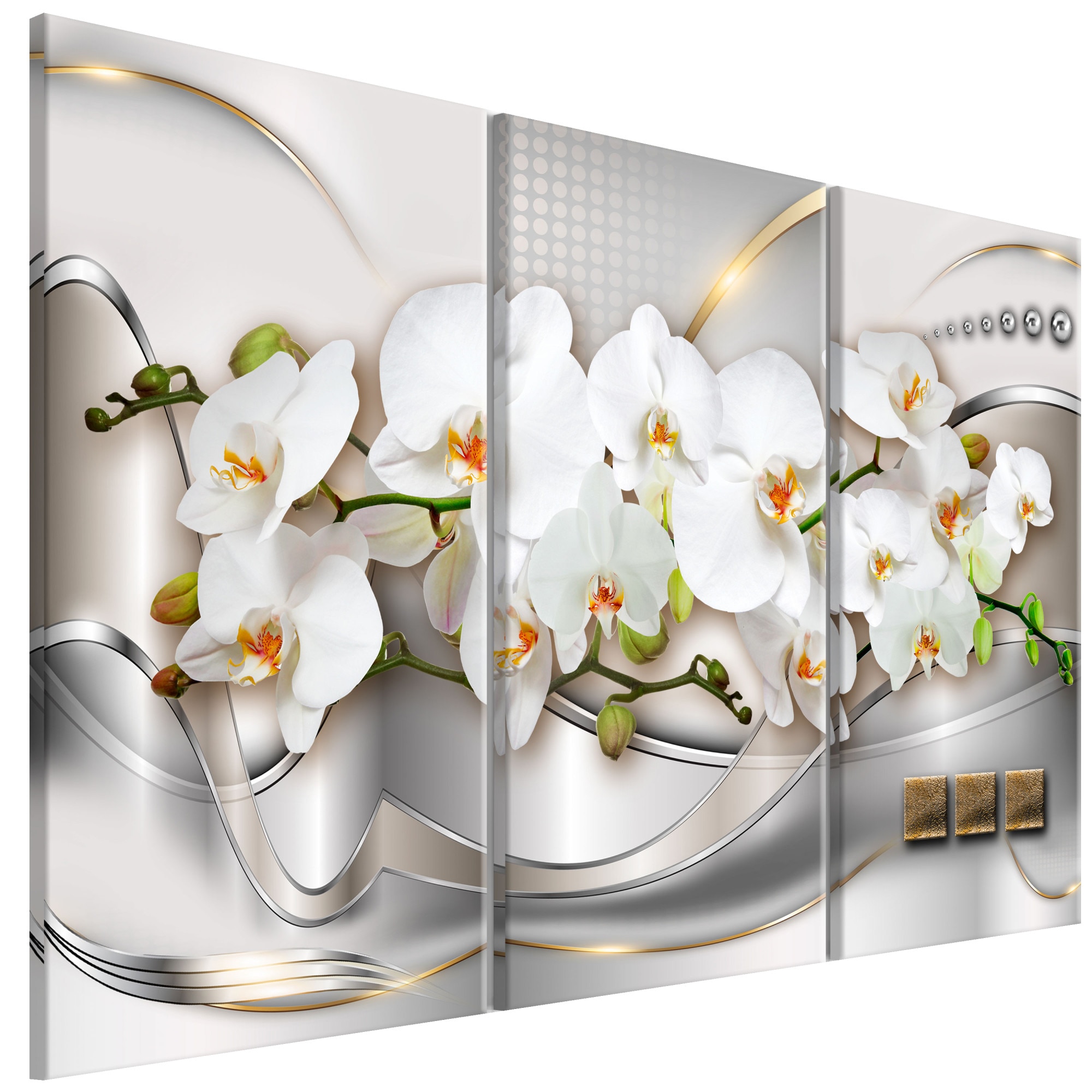 Tablou canvas 3 piese - Orhidee Infloritoare I - 120 x 80 cm