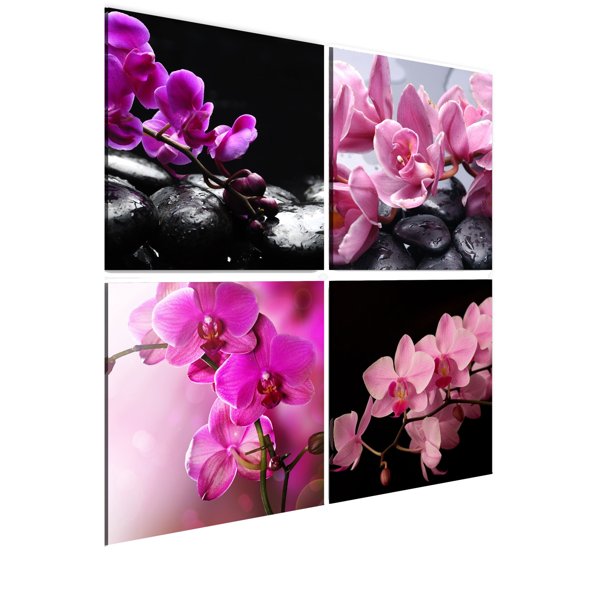 Tablou canvas 4 piese - Orhideele mai frumoase ca niciodata - 60 x 60 cm
