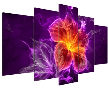 Tablou canvas 5 piese - Floare ezoterica - 200 x 100 cm Tablou canvas 5 piese - Floare ezoterica - 200 x 100 cm