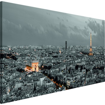 Tablou canvas - Panorama Parisului Ingust - 120 x 40 cm