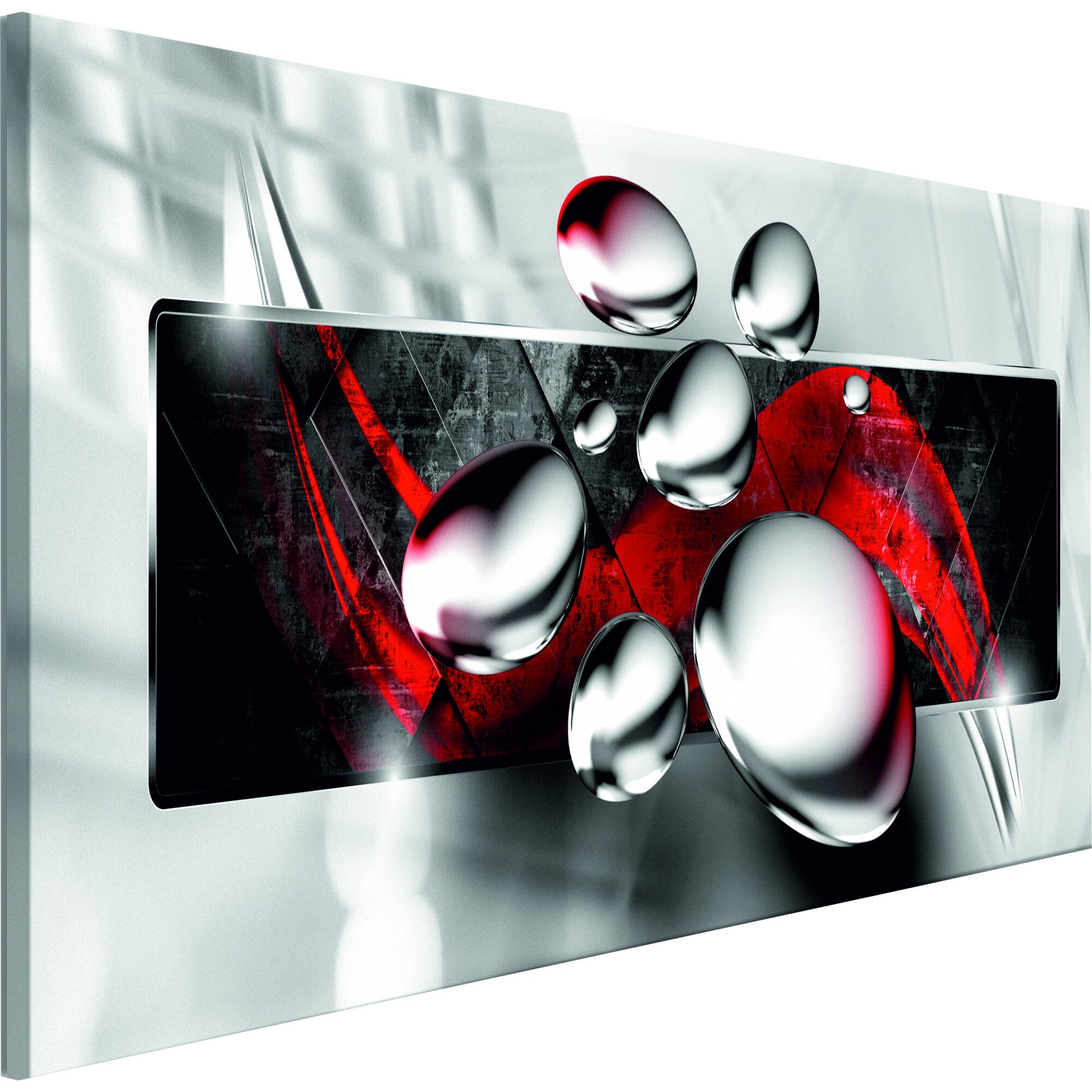 Tablou canvas - Pietre stralucitoare RoSu Ingust - 150 x 50 cm