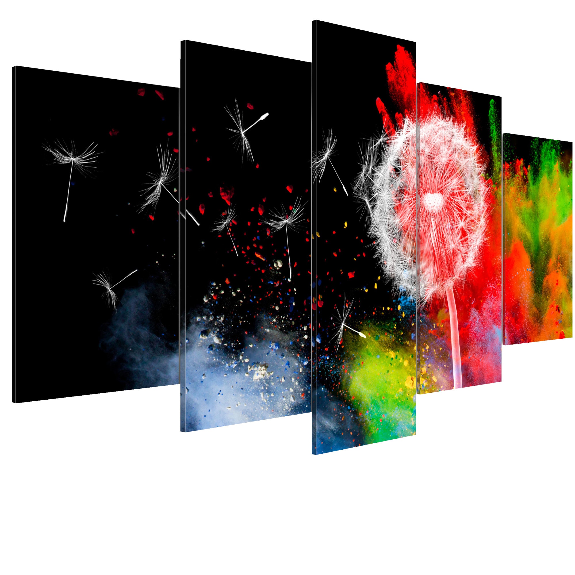Tablou canvas 5 piese - Festivalul Culorilor - 100 x 50 cm