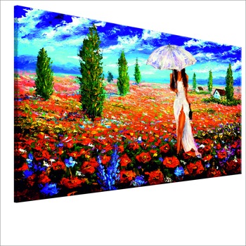 Tablou canvas - Femeie cu umbrela - 90 x 60 cm