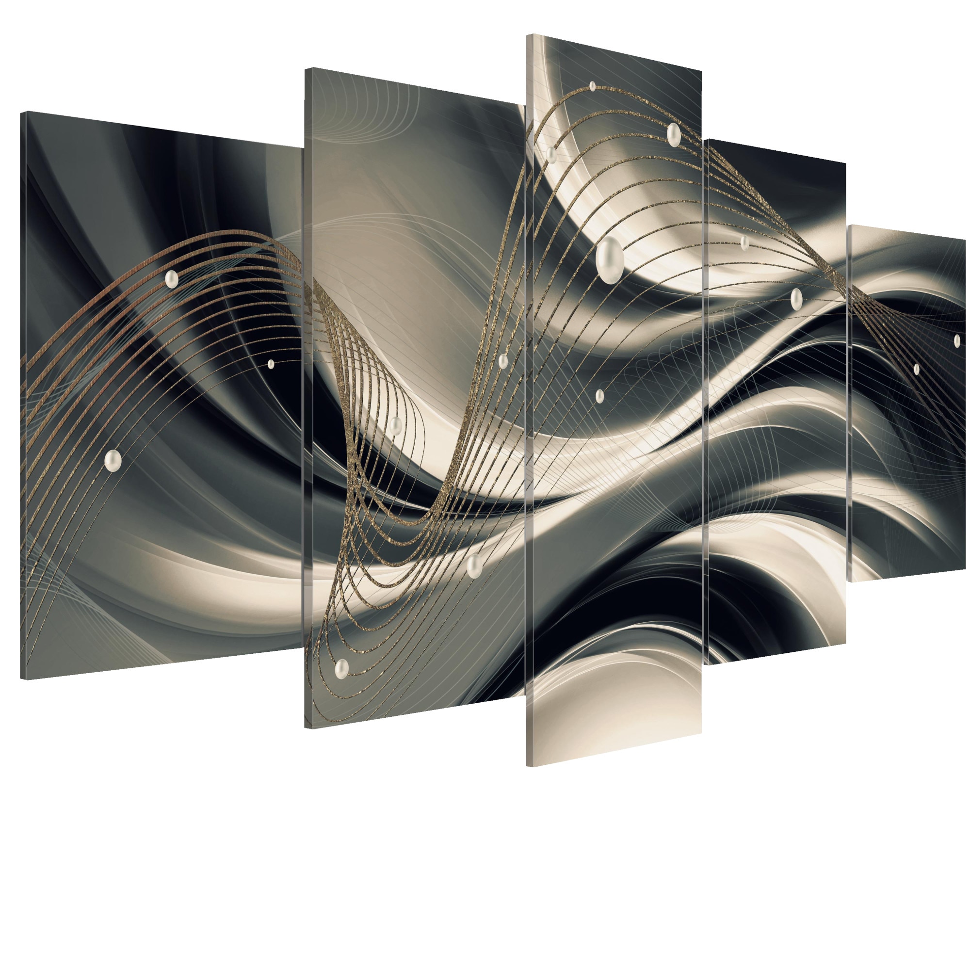 Tablou canvas 5 piese - Fire de Aur - 100 x 50 cm