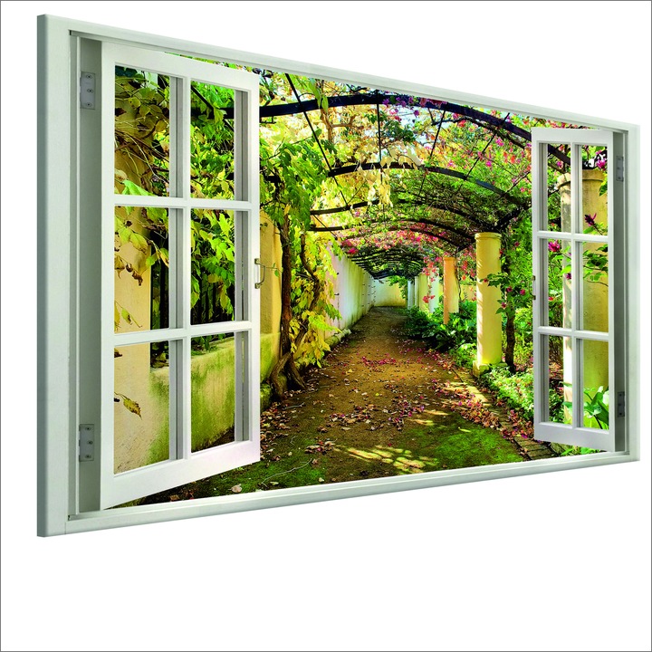 Tablou canvas - Fereastra vedere pe Pergola - 120 x 80 cm