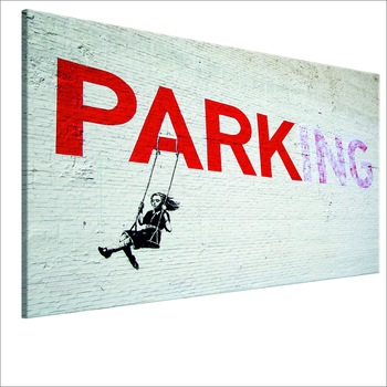 Tablou canvas - Fata de parcare Swing de Banksy - 120 x 80 cm