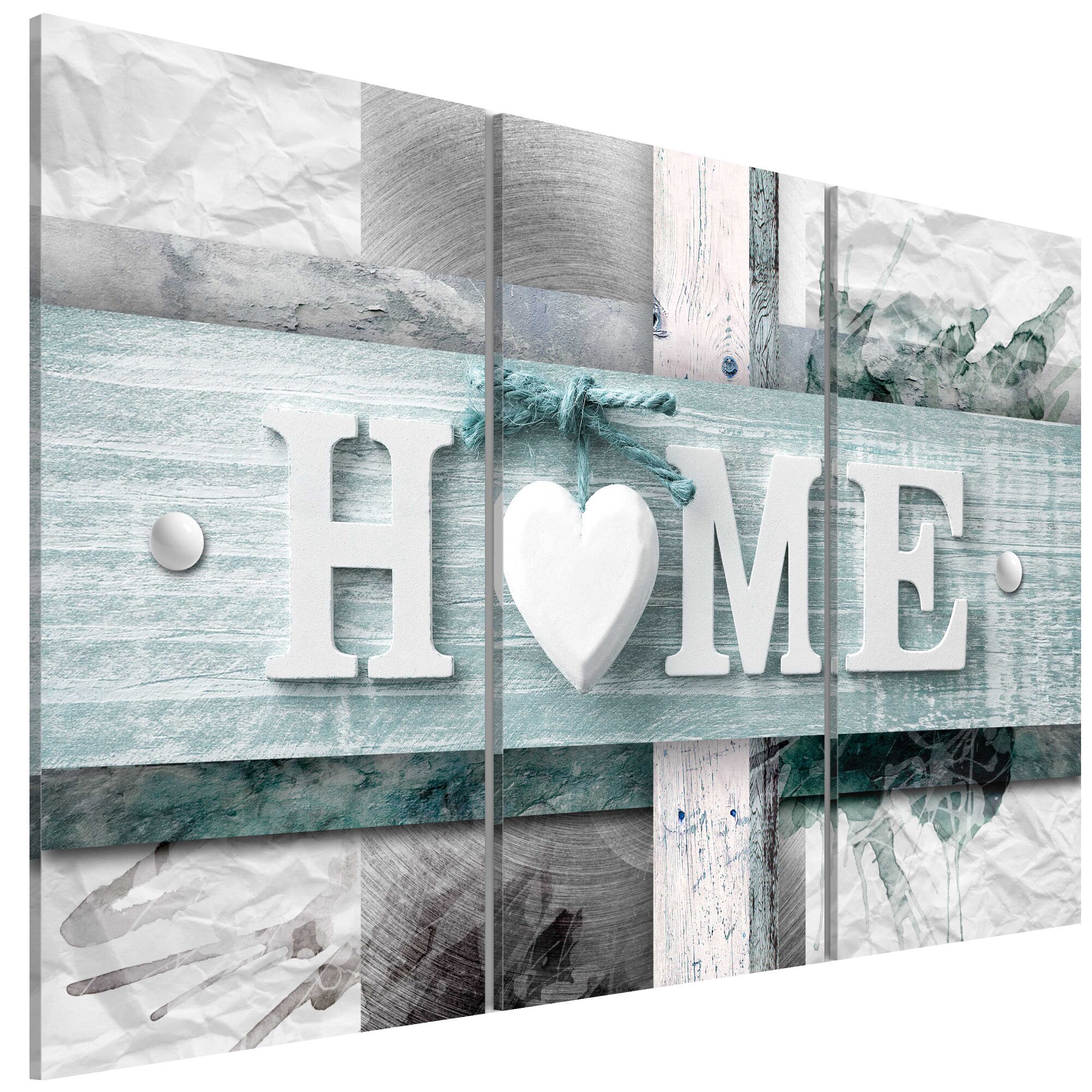 Tablou canvas 3 piese - Fusion turcoaz - 90 x 60 cm