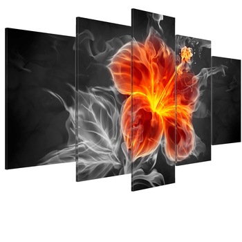 Tablou canvas 5 piese - Flori de fum - 100 x 50 cm Tablou canvas 5 piese - Flori de fum - 100 x 50 cm