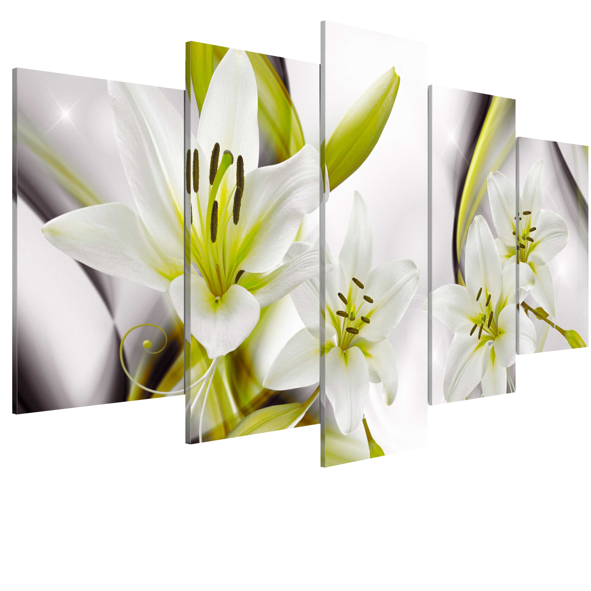 Tablou canvas 5 piese - Floare regala - 200 x 100 cm