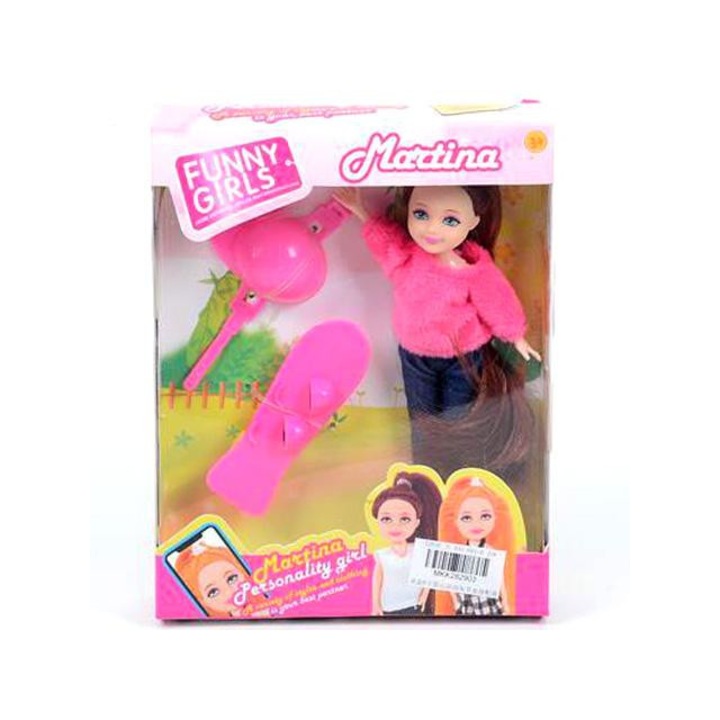 MK Toys 2829039 Martina baba gördeszkával