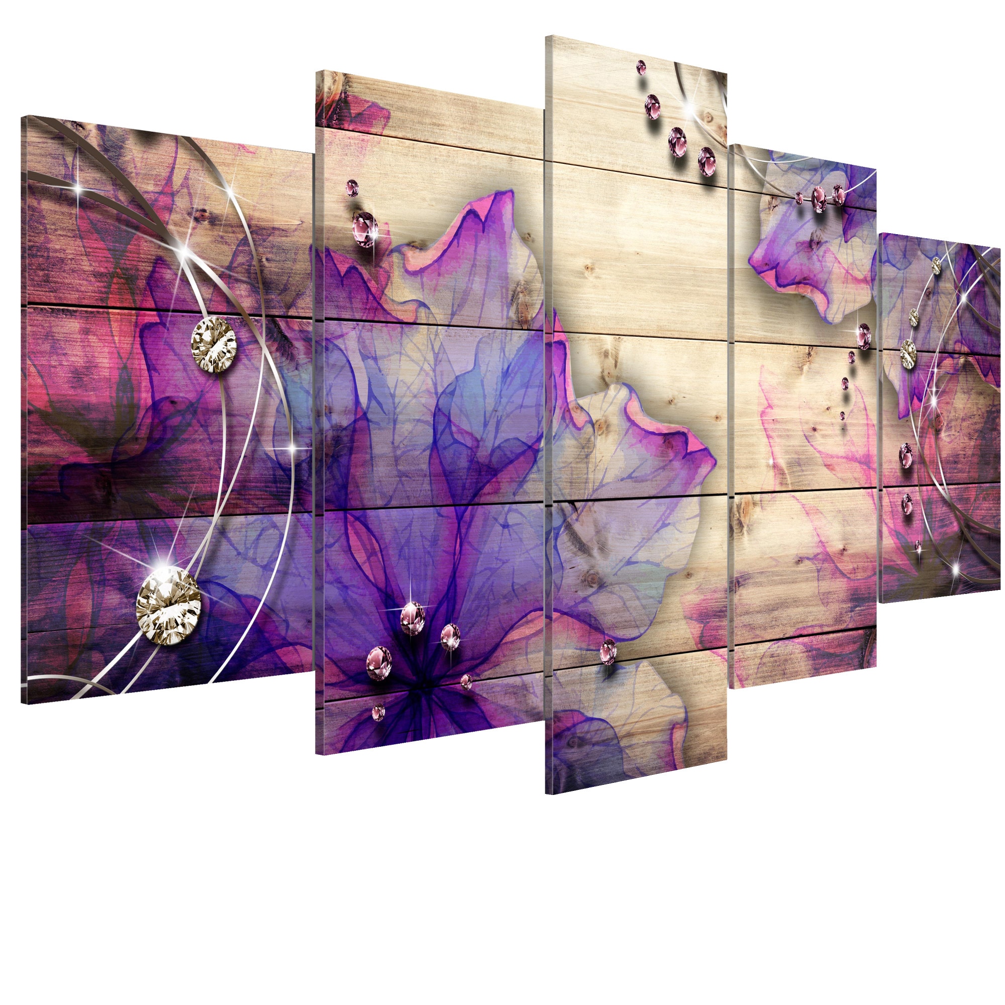 Tablou canvas 5 piese - Flori ale memoriei - 100 x 50 cm
