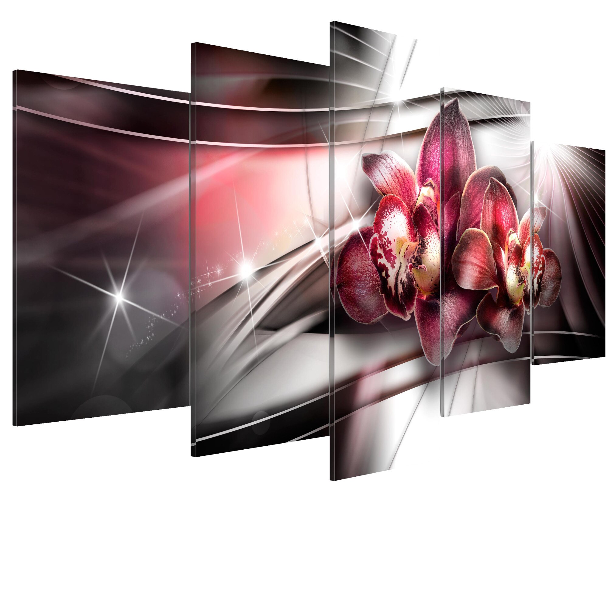 Tablou canvas 5 piese - Frumusete Intunecata - 100 x 50 cm