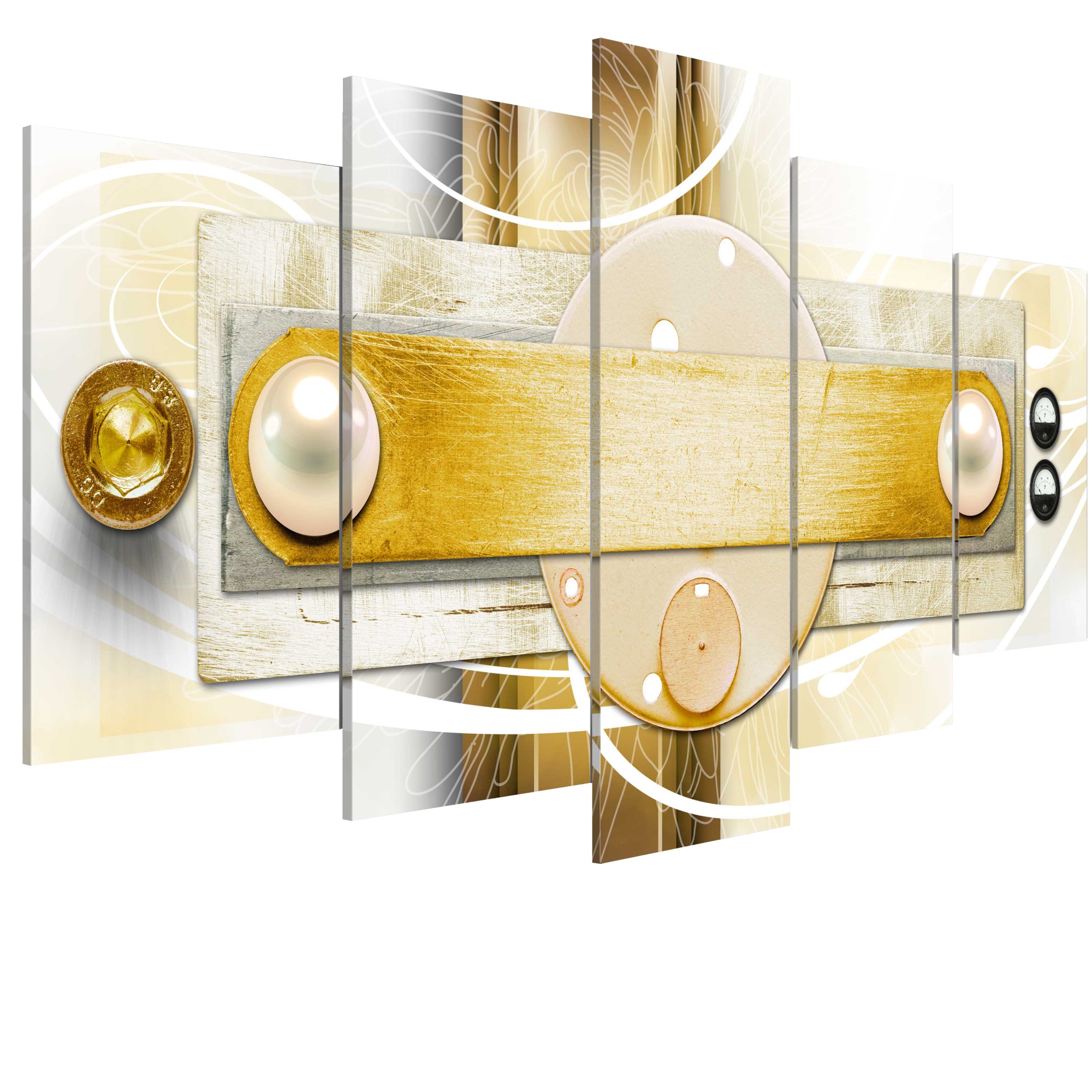 Tablou canvas 5 piese - Frigiditatea aurului - 200 x 100 cm