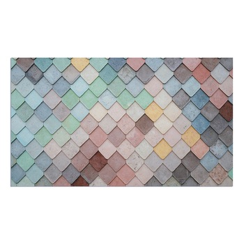 Covor Baie Impermeabil PVC Patratele Colorate Art Factory, 50 x 70 cm Covor Baie Impermeabil PVC Patratele Colorate Art Factory, 50 x 70 cm