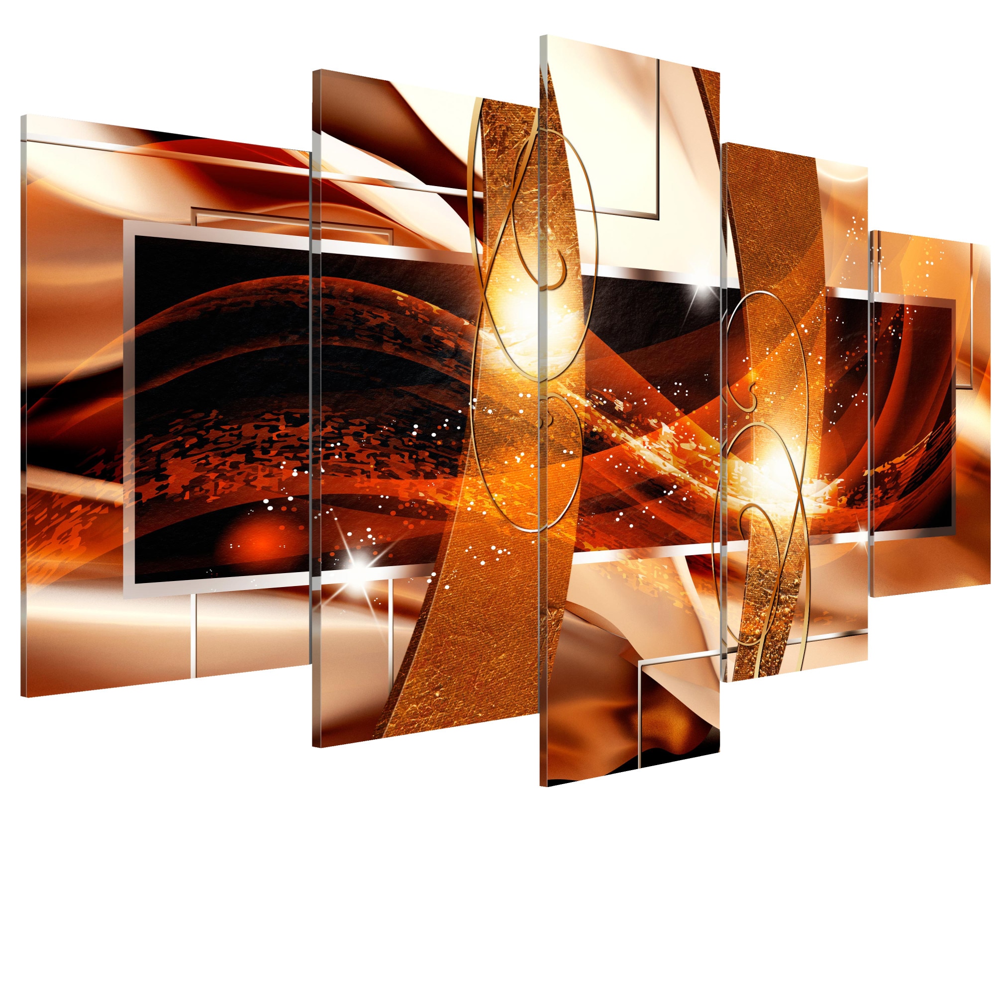 Tablou canvas 5 piese - Focul vietii - 100 x 50 cm