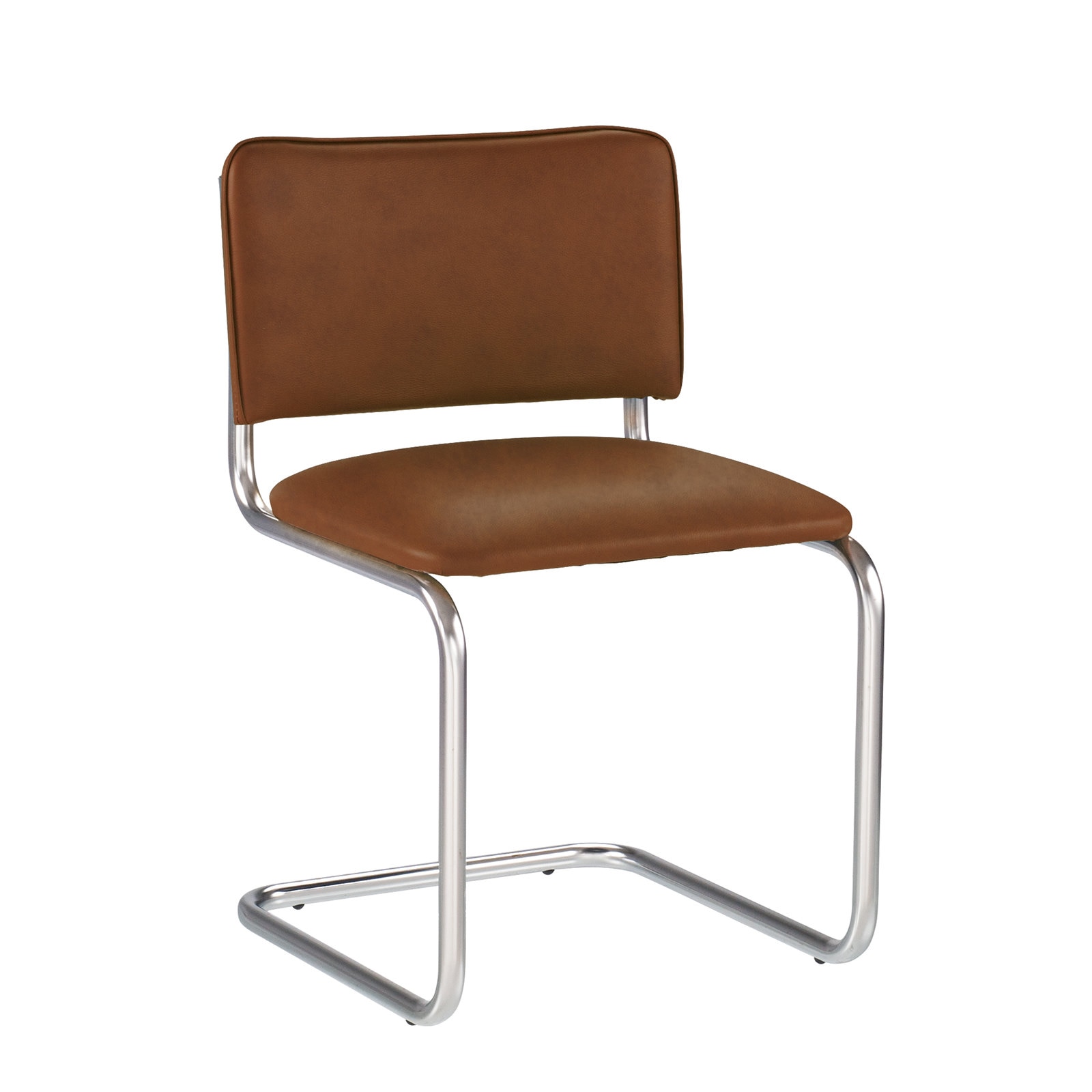 Scaun vizitator, sala de conferinta MF SYLWIA, cadru cromat, PU, aramiu