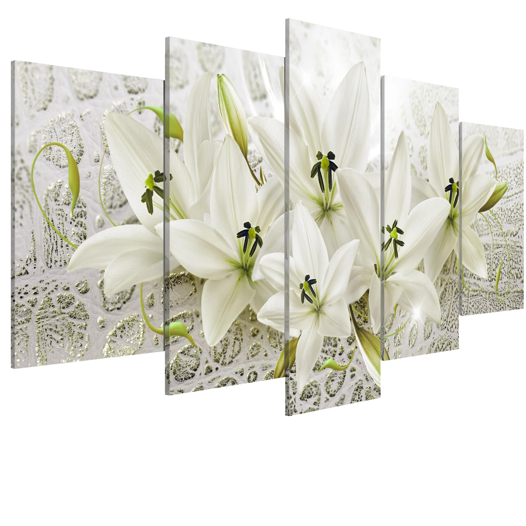 Tablou canvas 5 piese - Flori unice - 200 x 100 cm