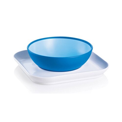 Accesoriu MAM Feeding Bowl With Plate - Blue