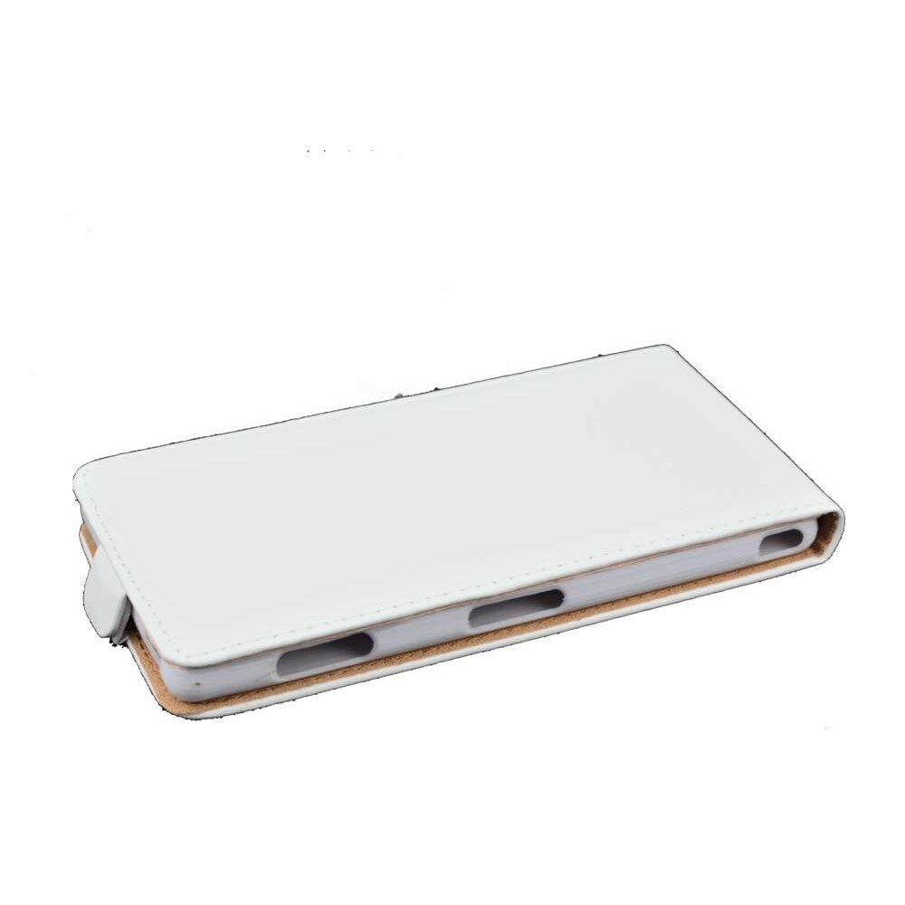 Husa Sony Ericsson Xperia Z3, piele eco, slim flexi, alba