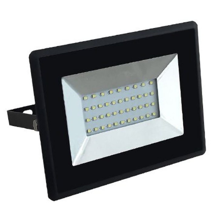 Proiector tip reflector LED SMD, 30 W, 6500 K, 2550 lm, IP65, Negru