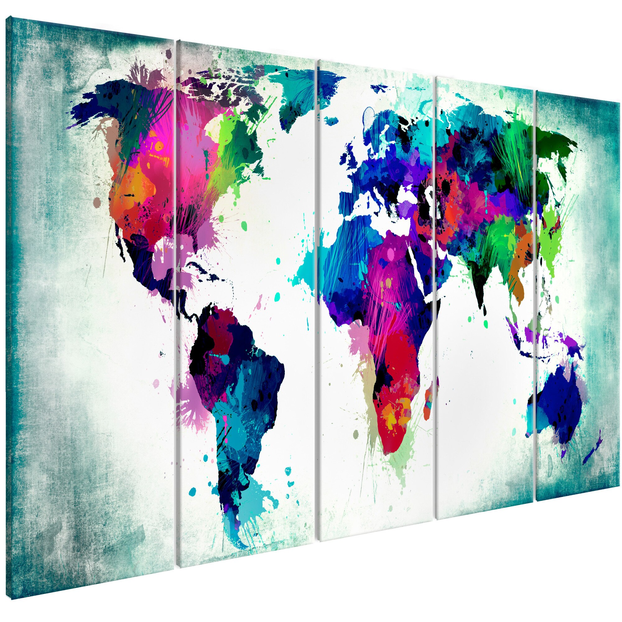 Tablou canvas 5 piese - Haos colorat - 200 x 80 cm