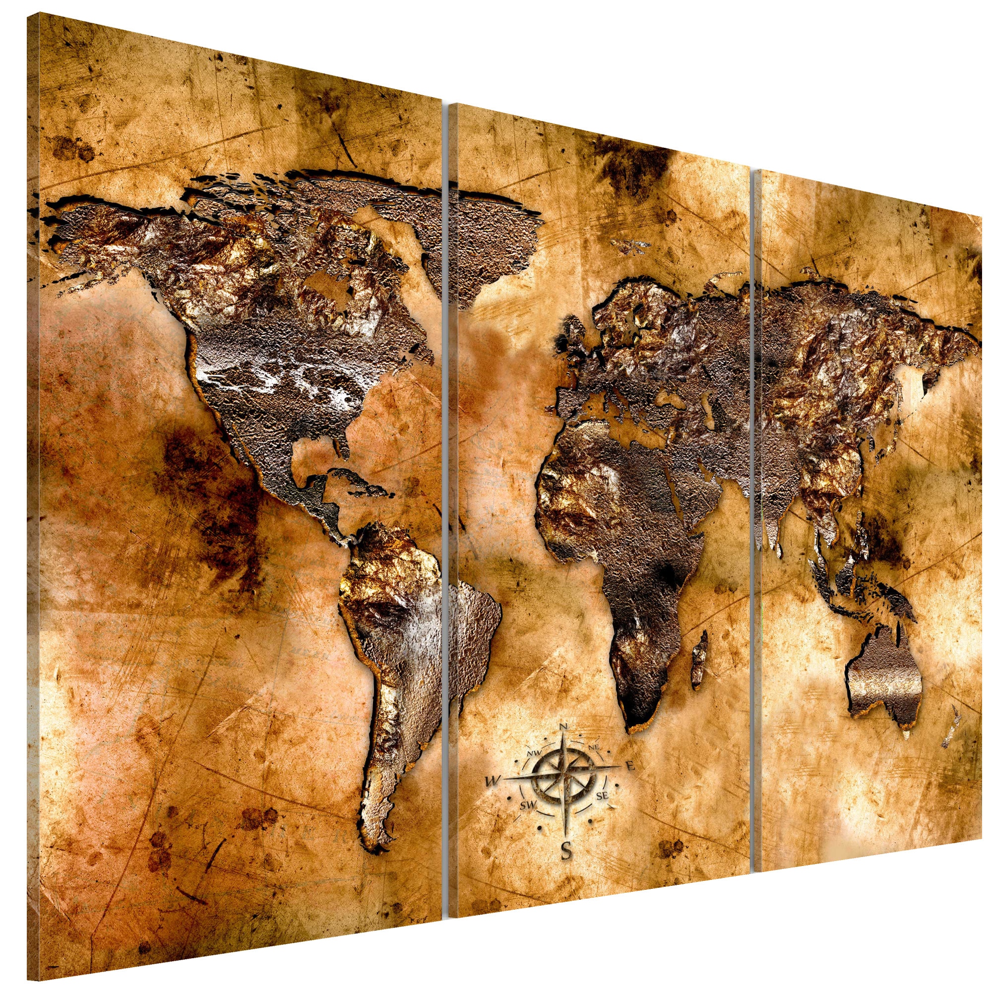 Tablou canvas 3 piese - Lumea In nuante opalescente - 90 x 60 cm