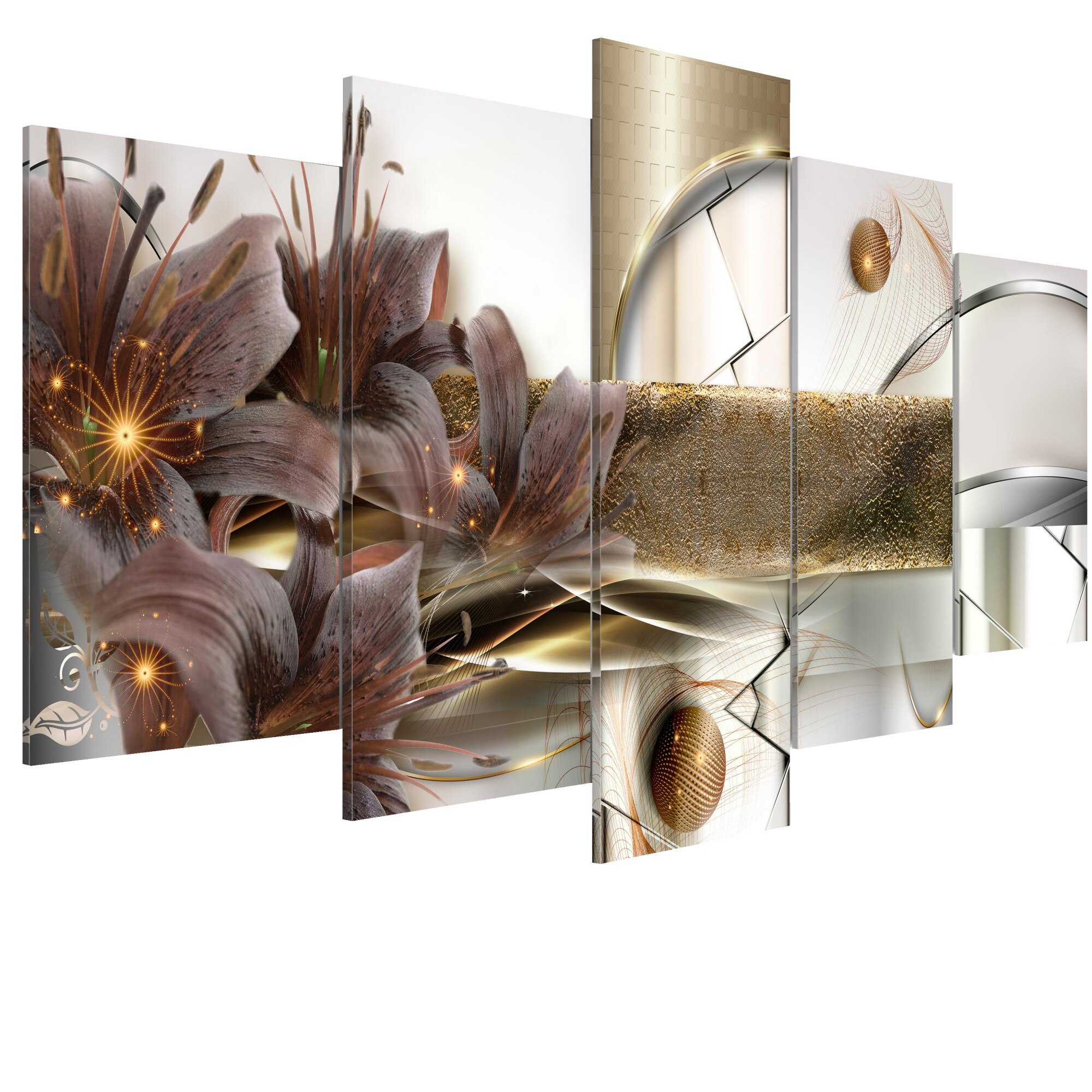 Tablou canvas 5 piese - Gradina Spatiului - 100 x 50 cm
