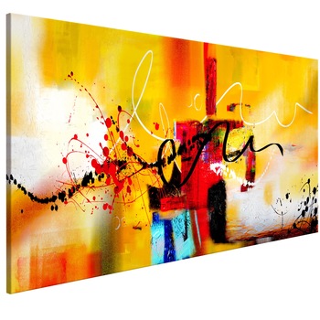 Tablou canvas - Serpentine nebune Portocaliu Ingust - 150 x 50 cm Tablou canvas - Serpentine nebune Portocaliu Ingust - 150 x 50 cm