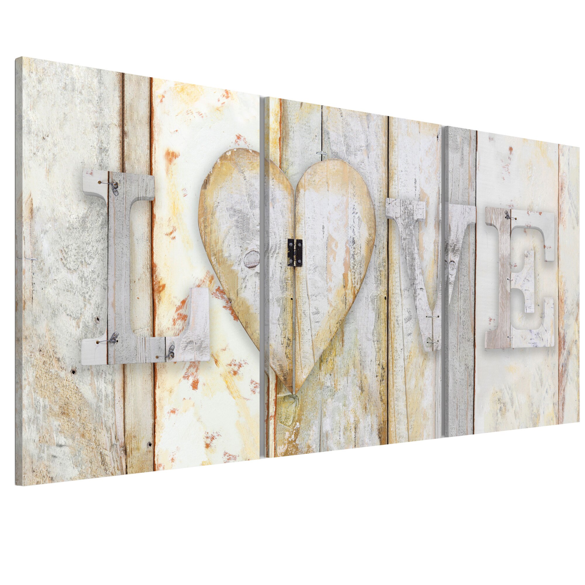 Tablou canvas 3 piese - Iubire vintage - 120 x 60 cm