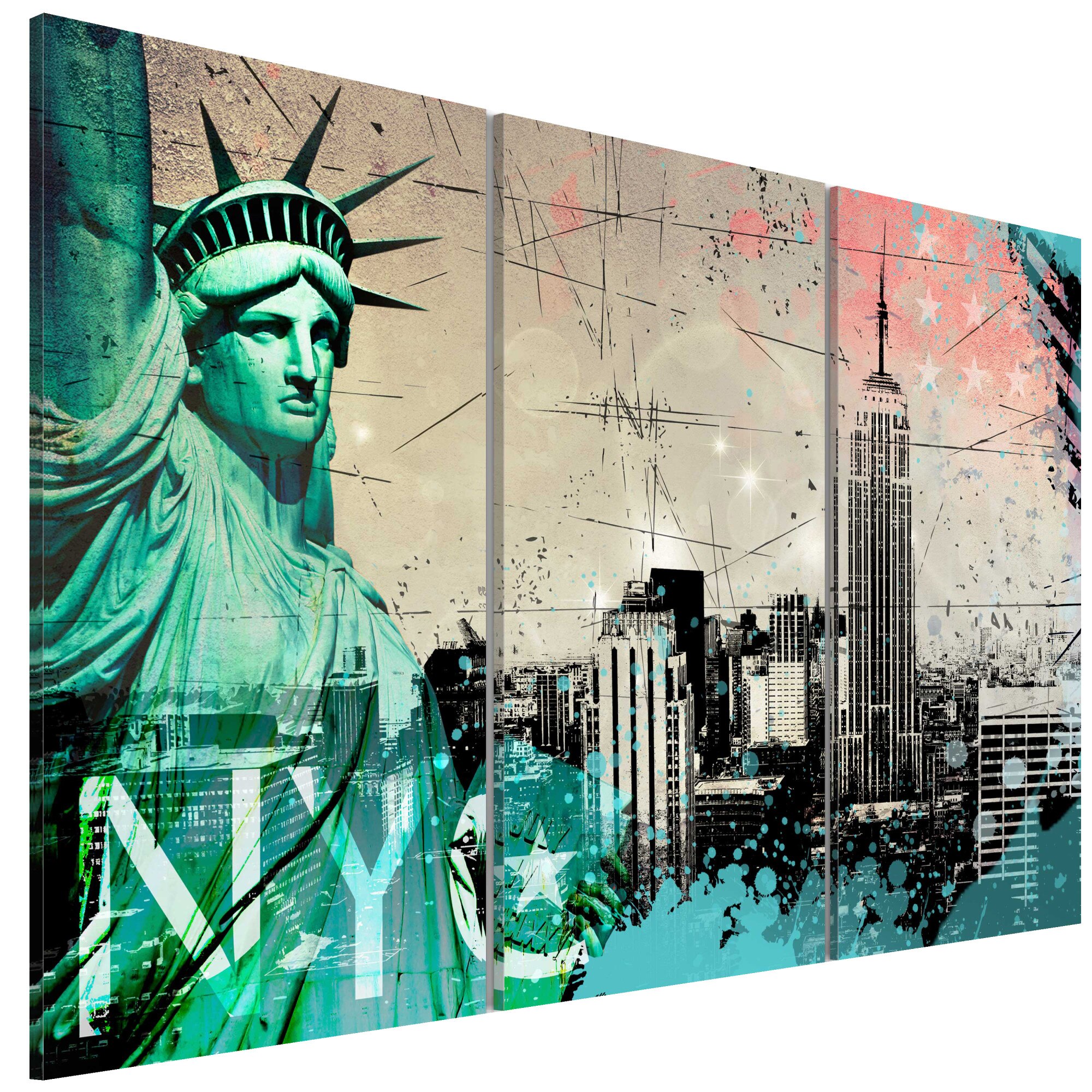 Tablou canvas 3 piese - Colaj NYC - 90 x 60 cm