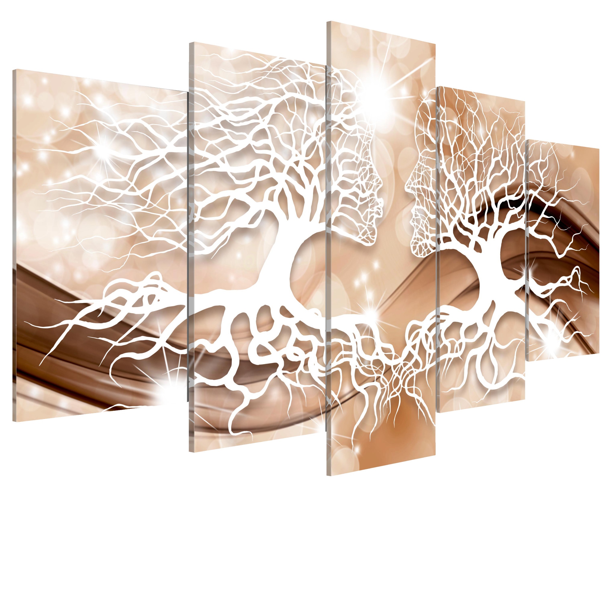 Tablou canvas 5 piese - Sarut In Soare - 200 x 100 cm