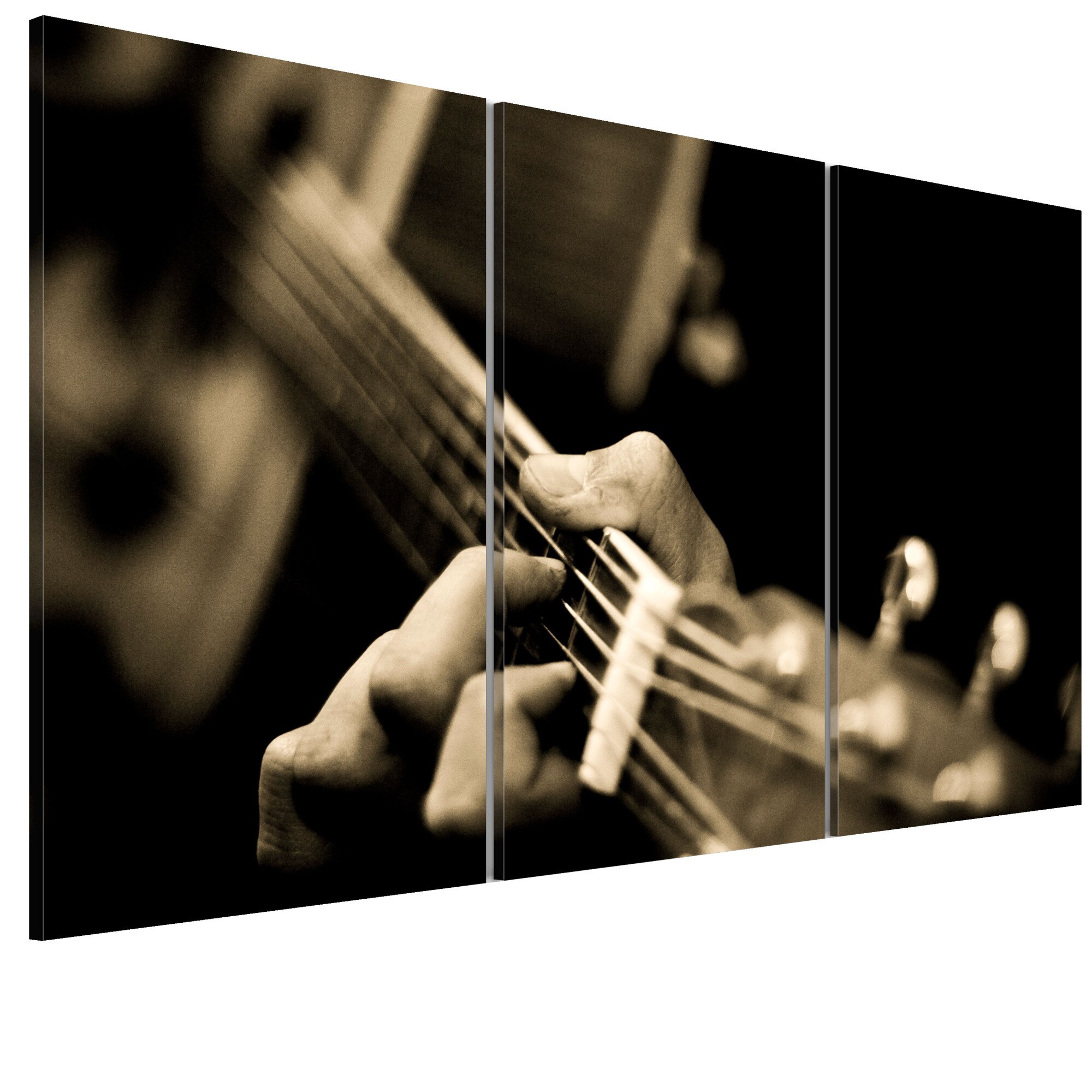 Tablou canvas 3 piese - Sunetul magic al unei chitare - 90 x 60 cm
