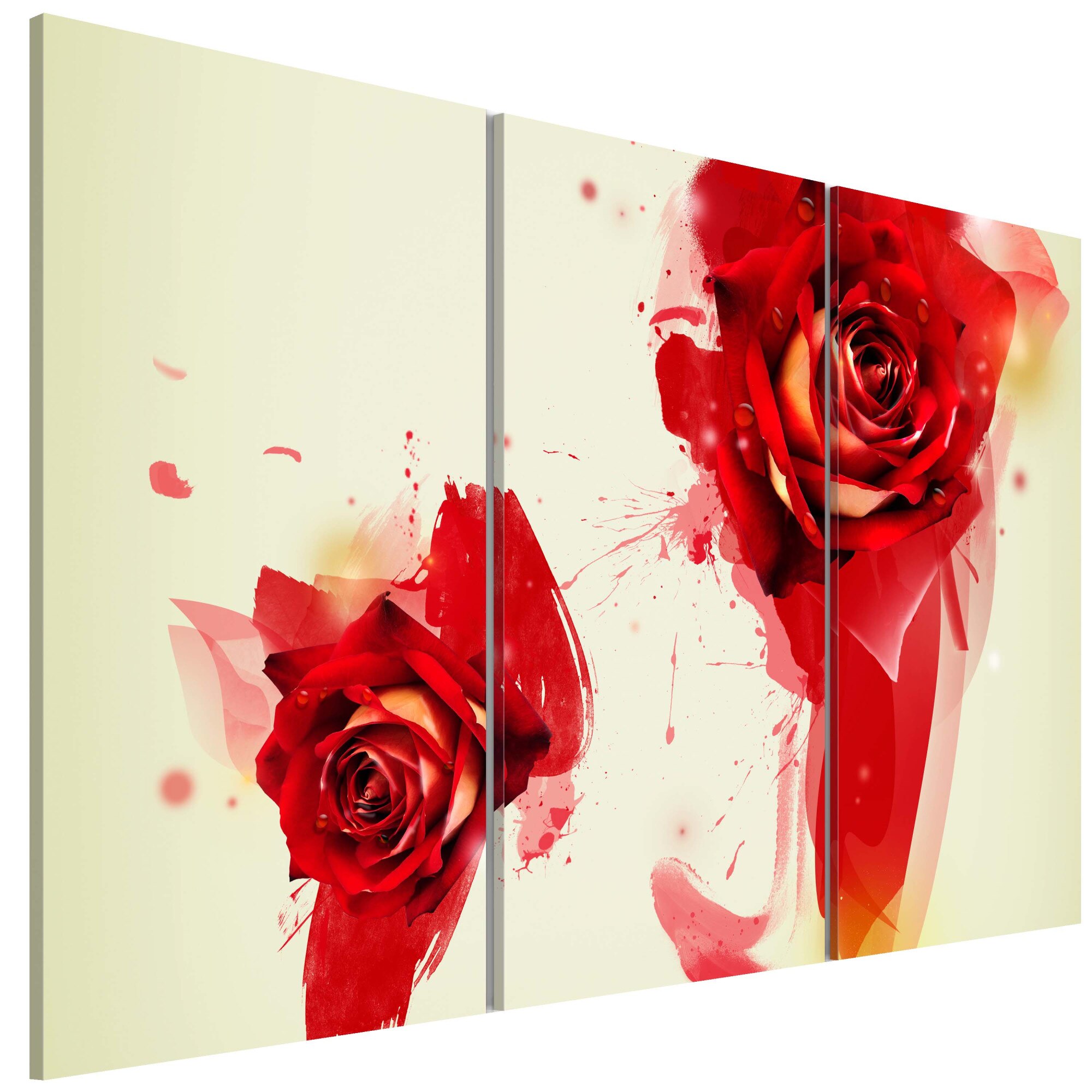 Tablou canvas 3 piese - O noua privire asupra unui trandafir - 90 x 60 cm