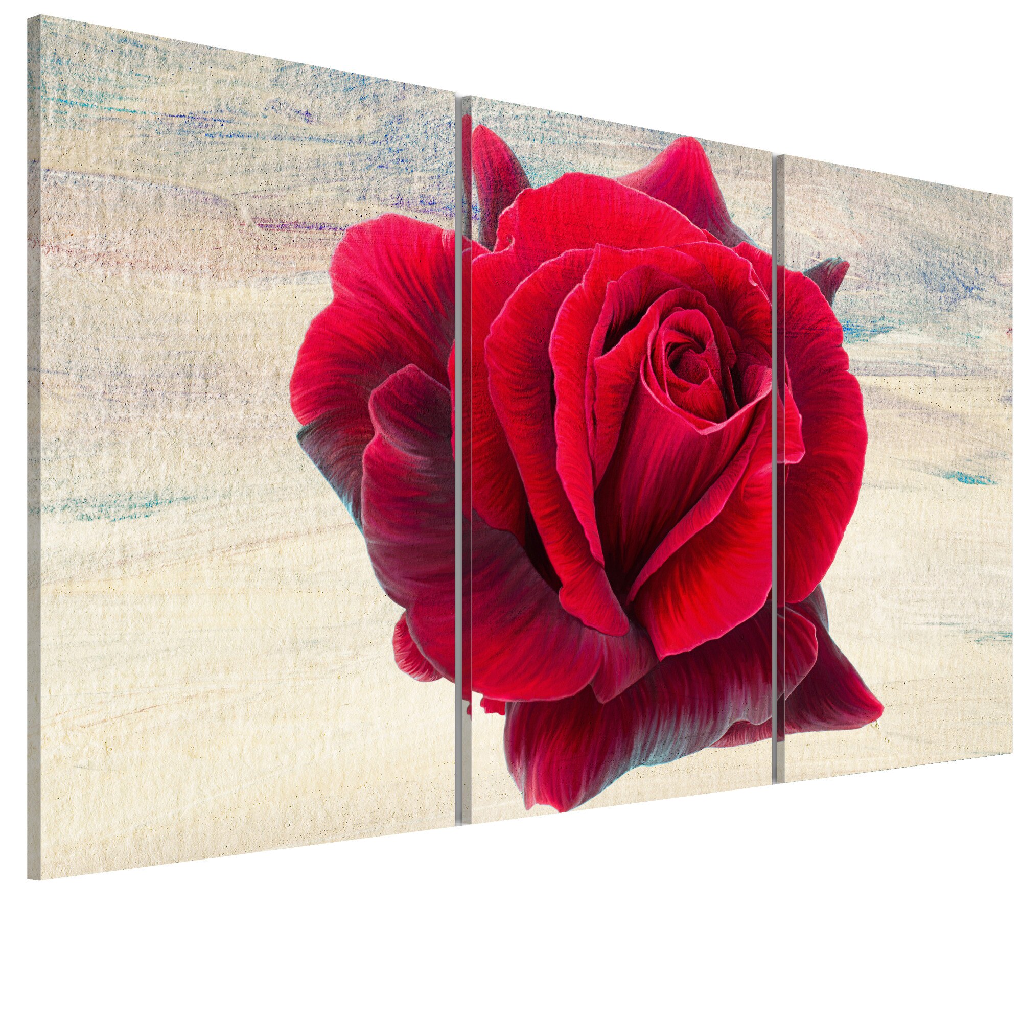 Tablou canvas 3 piese - Trandafir liric - 90 x 60 cm