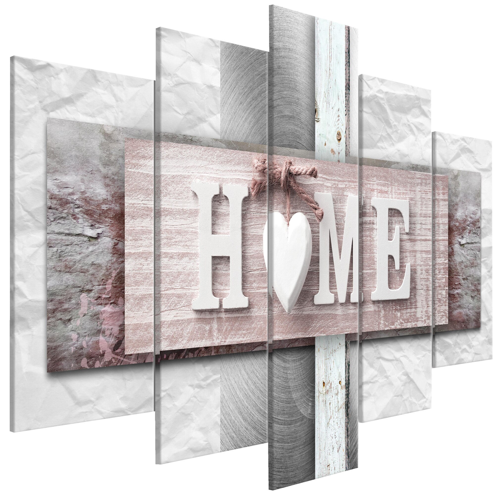 Tablou canvas 5 piese - Acasa eclecticism larg - 225 x 100 cm