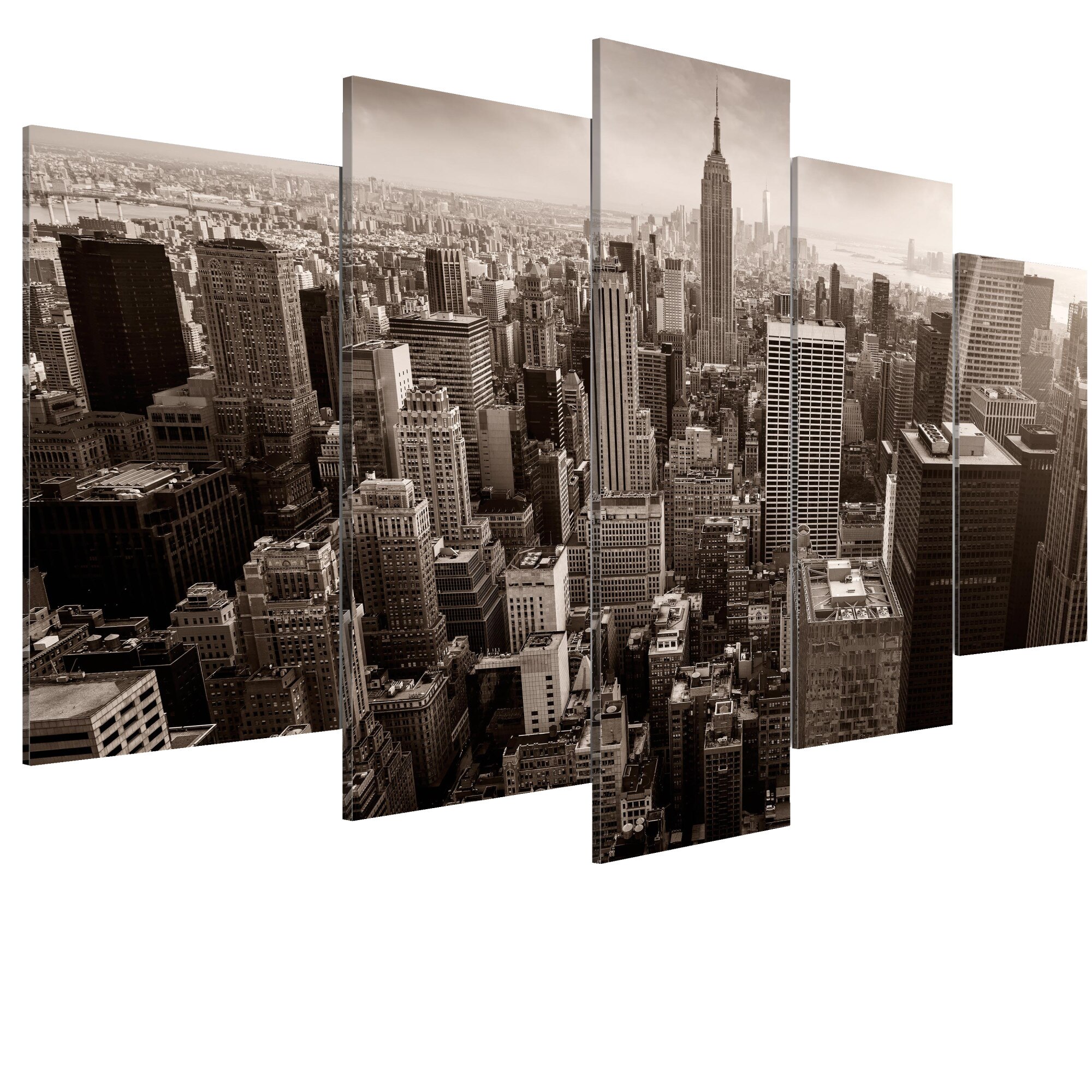 Tablou canvas 5 piese - Umbra modernitatii - 200 x 100 cm