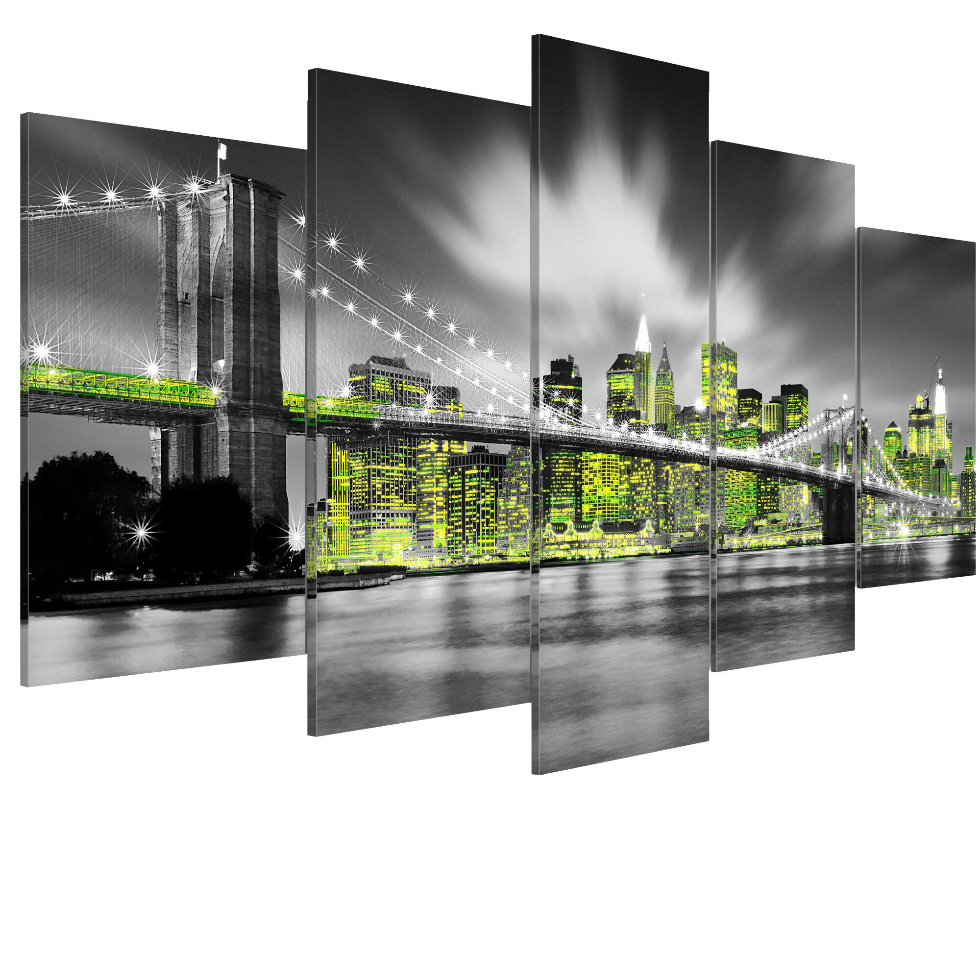 Tablou canvas 5 piese - Sufletul de var din New York - 200 x 100 cm