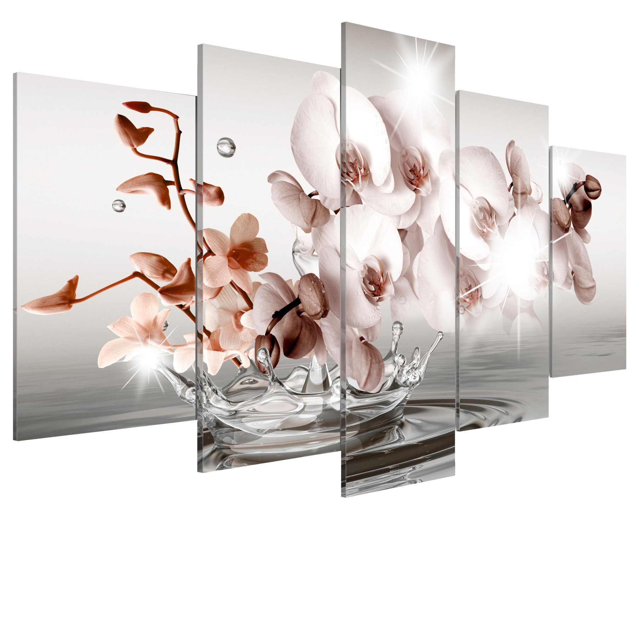 Tablou canvas 5 piese - Sonata de dimineata - 100 x 50 cm