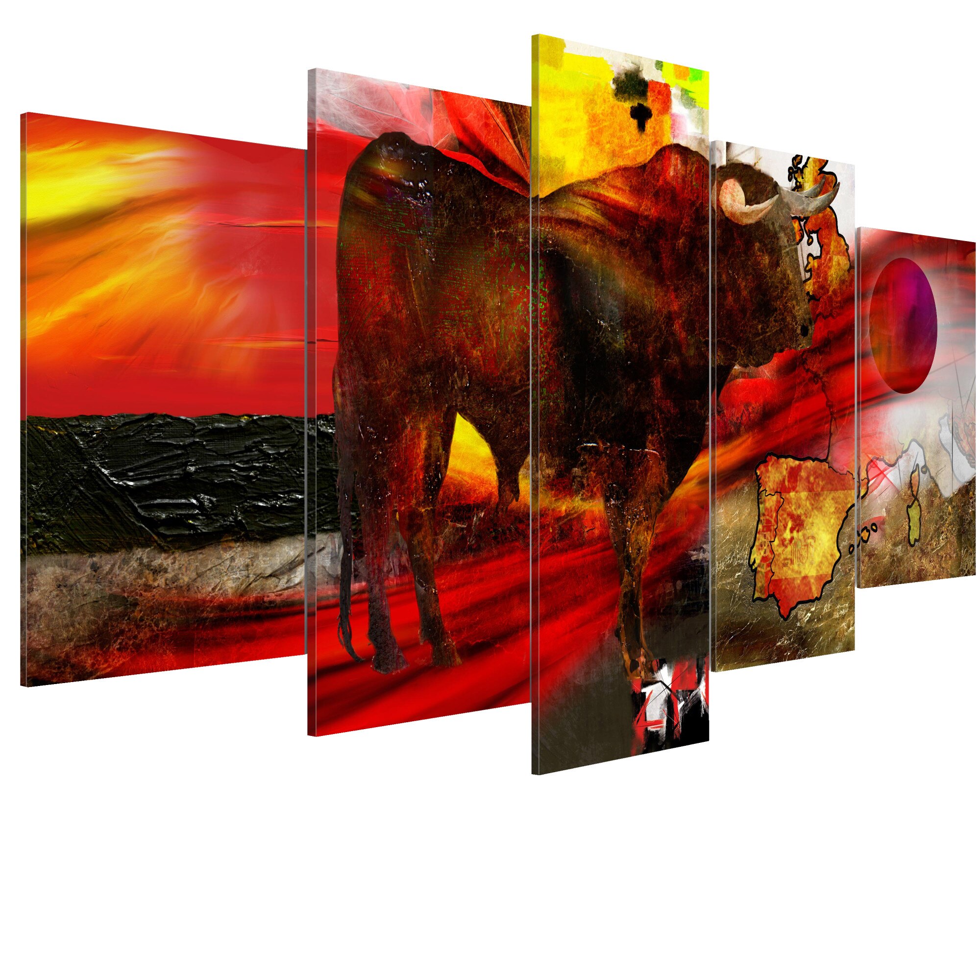 Tablou canvas 5 piese - Temperarea spaniola - 100 x 50 cm