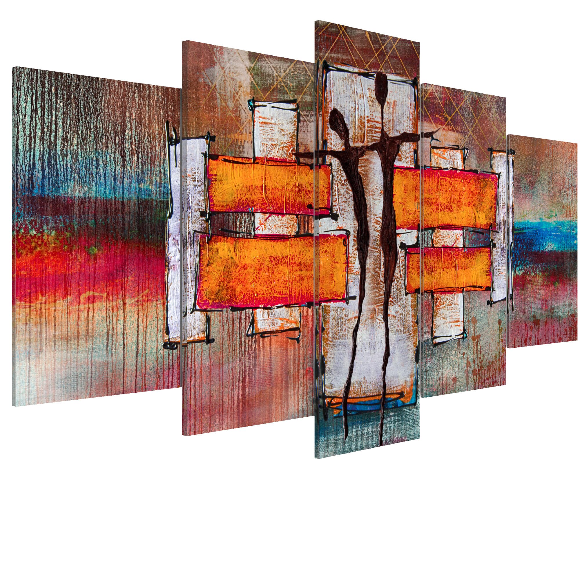 Tablou canvas 5 piese - tara Dansului - 100 x 50 cm